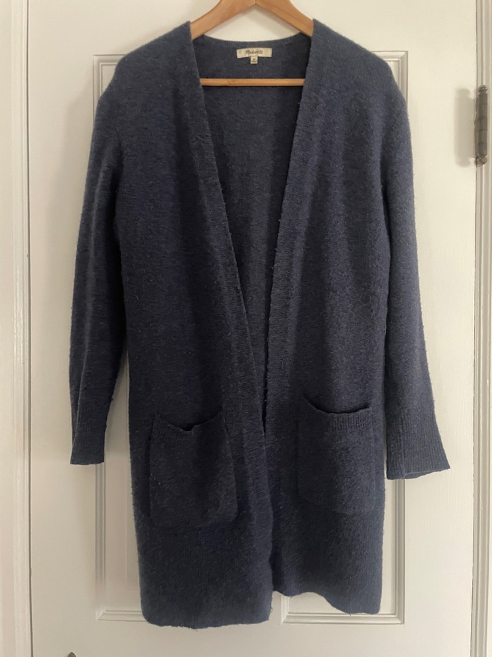 Madewell Blue Open-Front Pocket Cardigan